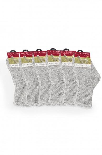 Alpaka Socken Kinder (Gr. 15-29)  6er Pack aus 60% Baby Alpaka & 30% Baumwolle