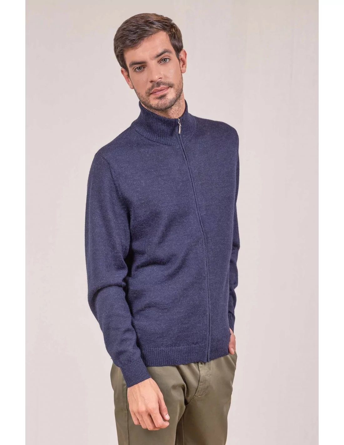 Alpaka Herren Basic Strickjacke ANDREAS KUNA Essentials