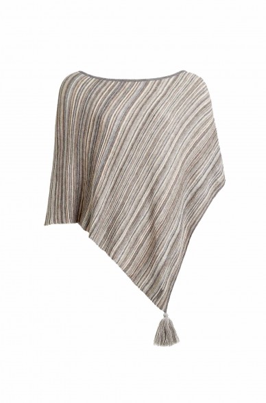 Alpaka Poncho WALNUT aus Baby Alpaka Eco & Bio-Baumwolle