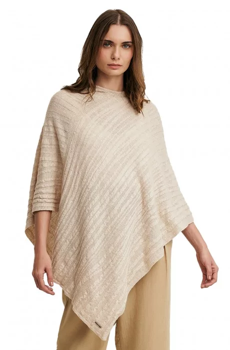 Alpaca poncho WASABI in baby alpaca eco organic cotton